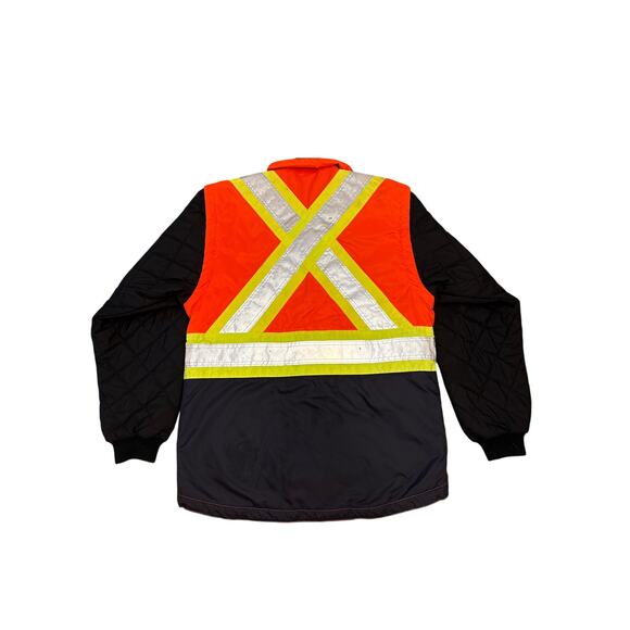 Helly Hansen Work Wear Jacket Medium Neon Orange yellow reflective 3M class 2 - Picture 7 of 8